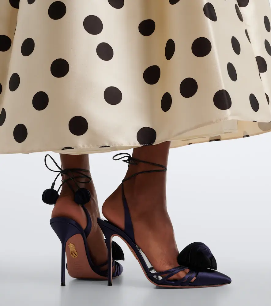 Aquazzura Wild Bloom satin pumps | Thumbnail 6