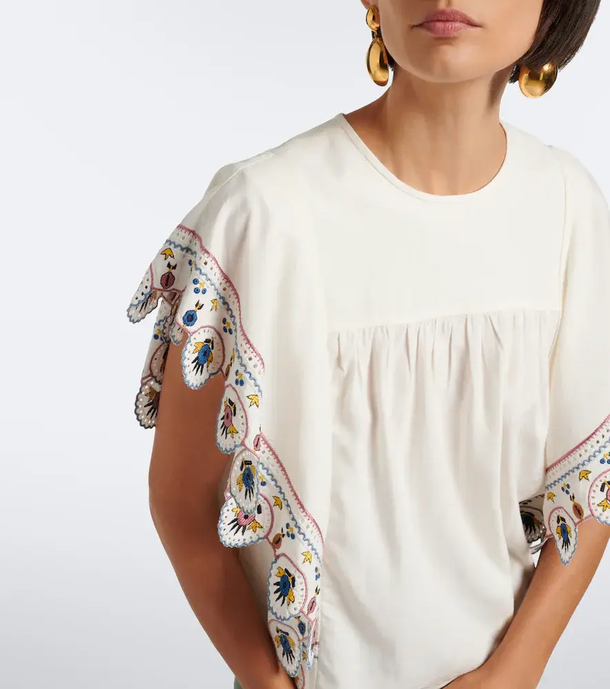 Marant Étoile Marlie embroidered ruffled blouse | Thumbnail 2 Marant Étoile Marlie embroidered ruffled blouse | Thumbnail 2