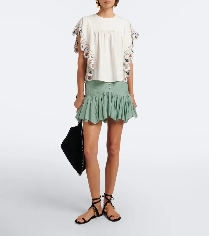 Marant Étoile Marlie embroidered ruffled blouse | Thumbnail 3 Marant Étoile Marlie embroidered ruffled blouse | Thumbnail 3