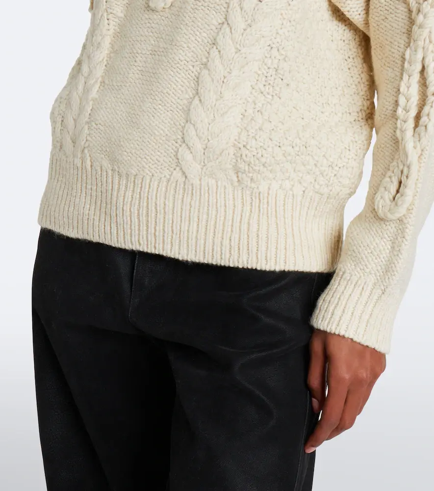 Marant Étoile Katria cable-knit fringed wool-blend sweater | Thumbnail 3