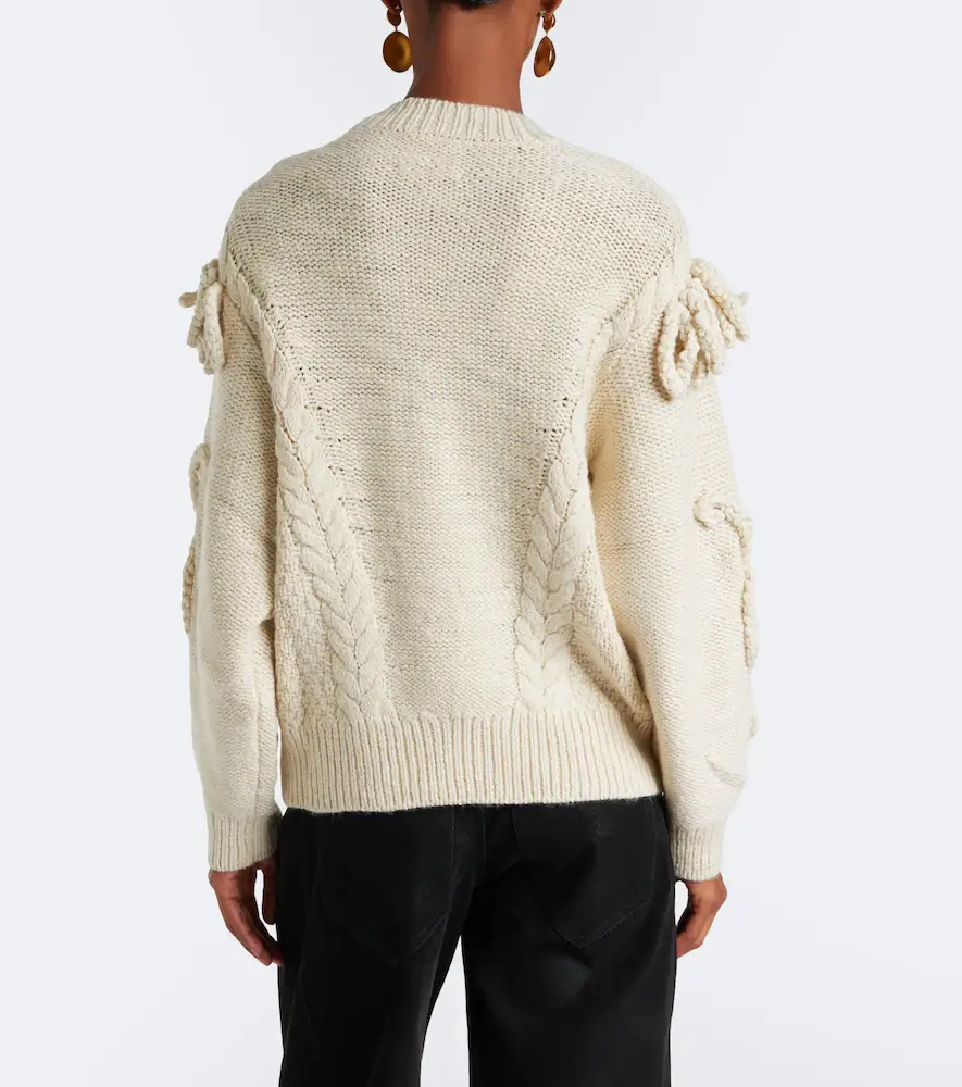 Marant Étoile Katria cable-knit fringed wool-blend sweater | Thumbnail 5