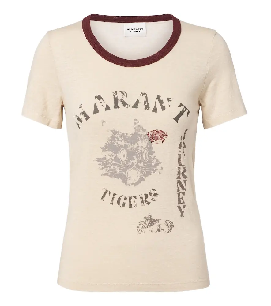 Marant Étoile Kiliann printed linen T-shirt | Image 1 Marant Étoile Kiliann printed linen T-shirt | Image 1