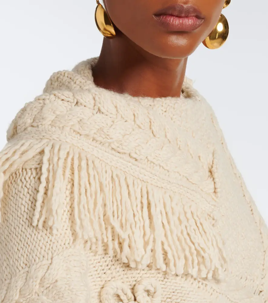 Marant Étoile Kacie cable-knit wool-blend poncho | Thumbnail 2 Marant Étoile Kacie cable-knit wool-blend poncho | Thumbnail 2