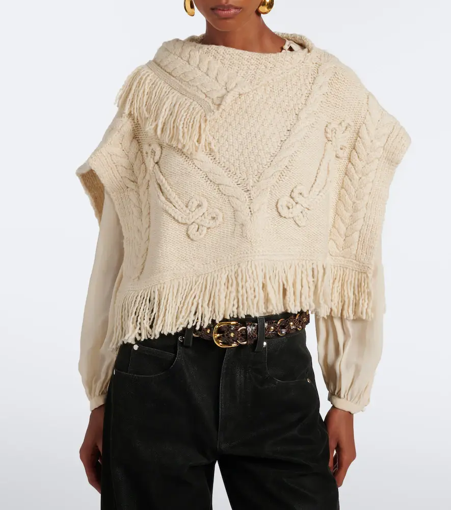 Marant Étoile Kacie cable-knit wool-blend poncho | Thumbnail 3 Marant Étoile Kacie cable-knit wool-blend poncho | Thumbnail 3