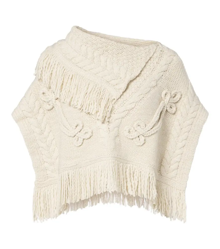 Marant Etoile Kacie cable-knit wool-blend poncho | Image 1 Marant Etoile Kacie cable-knit wool-blend poncho | Image 1