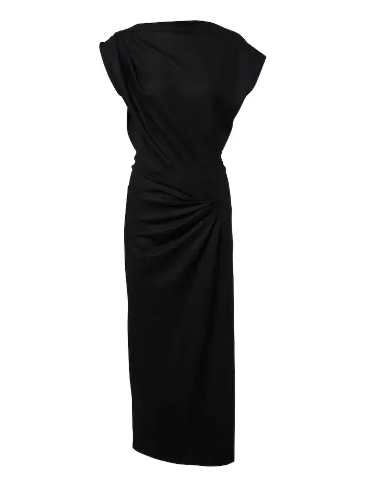Naery draped jersey midi dress