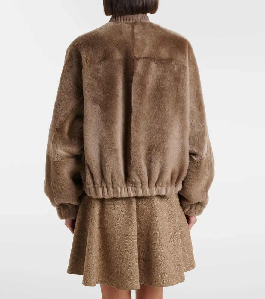 Brunello Cucinelli Cashmere-trimmed shearling bomber jacket | Thumbnail 2