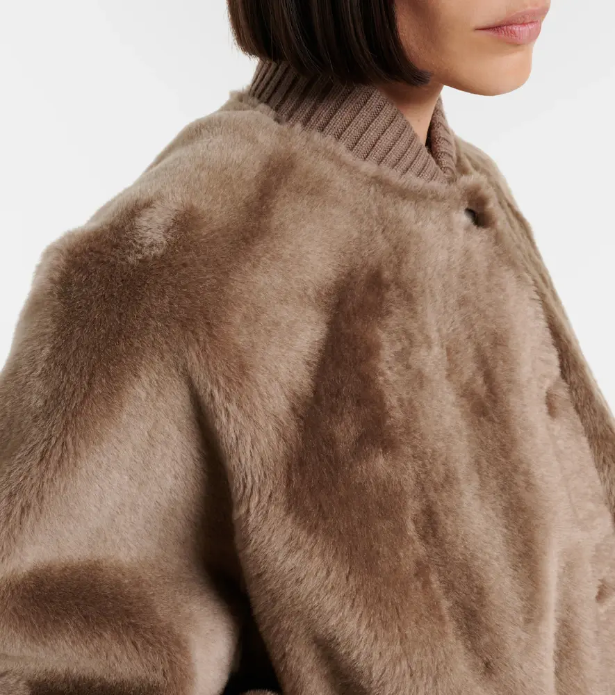 Brunello Cucinelli Cashmere-trimmed shearling bomber jacket | Thumbnail 3