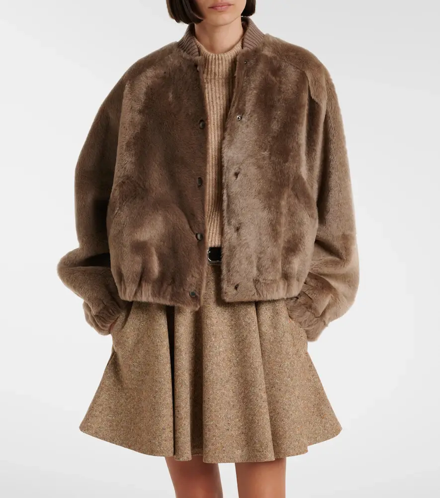 Brunello Cucinelli Cashmere-trimmed shearling bomber jacket | Thumbnail 4