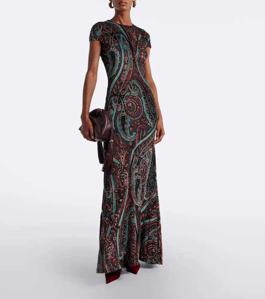 Etro Paisley velvet devoré gown | Thumbnail 2