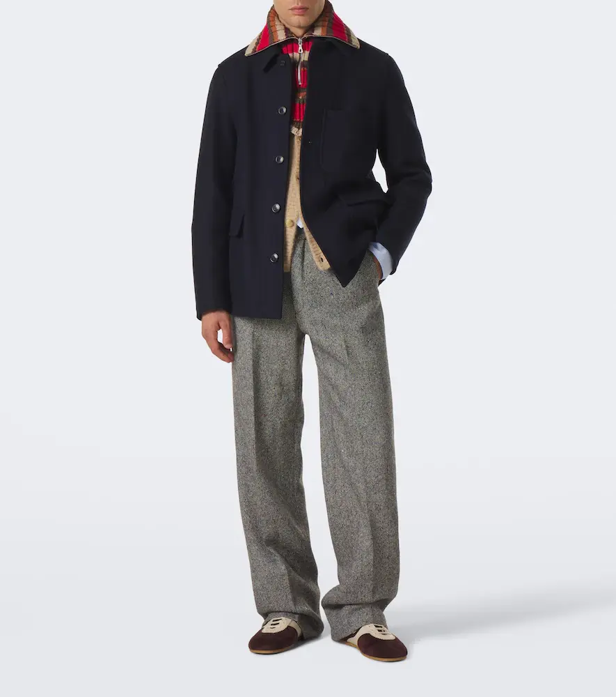 Dries Van Noten Striped wool zip-up collar | Thumbnail 2 Dries Van Noten Striped wool zip-up collar | Thumbnail 2