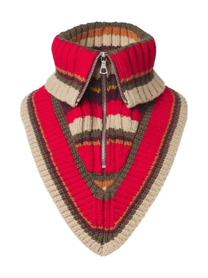 Dries Van Noten Striped wool zip-up collar