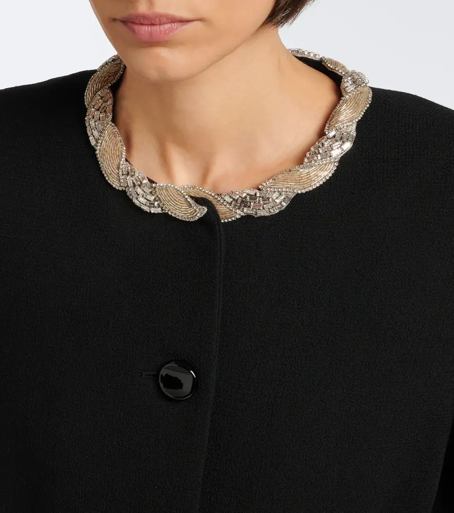 Valentino Garavani Embellished virgin wool crêpe jacket | Thumbnail 3 Valentino Garavani Embellished virgin wool crêpe jacket | Thumbnail 3