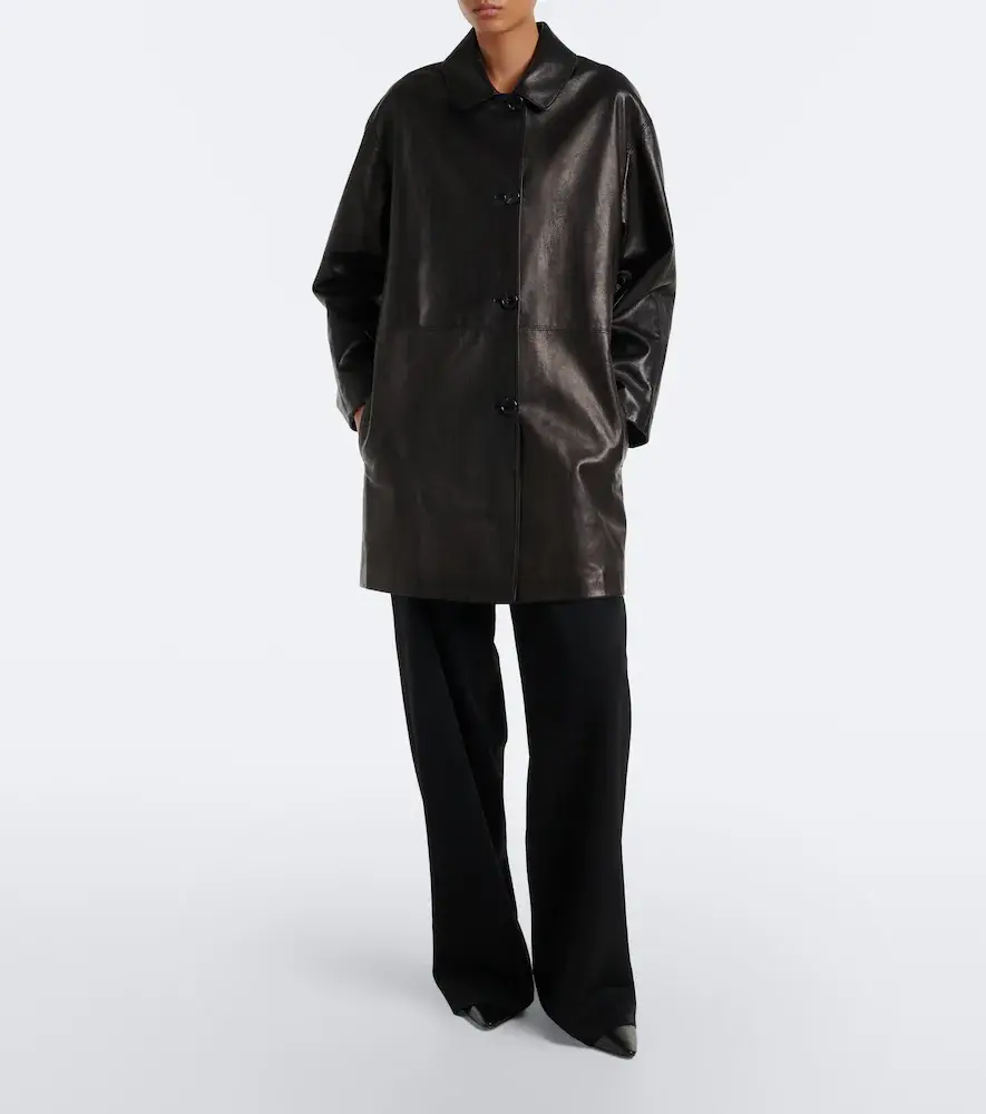 The Row Donata leather coat | Thumbnail 3