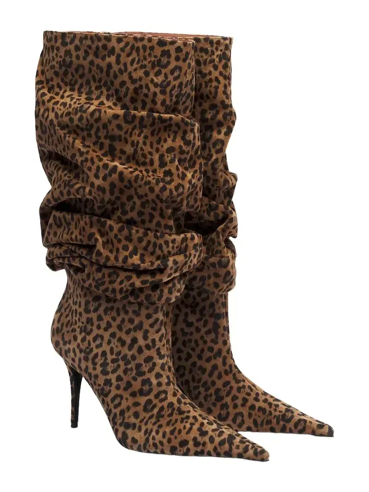 Anok leopard-print suede knee-high boots
