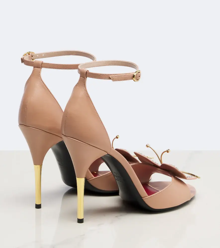Valentino Garavani Flutterby embellished leather sandals | Thumbnail 4 Valentino Garavani Flutterby embellished leather sandals | Thumbnail 4