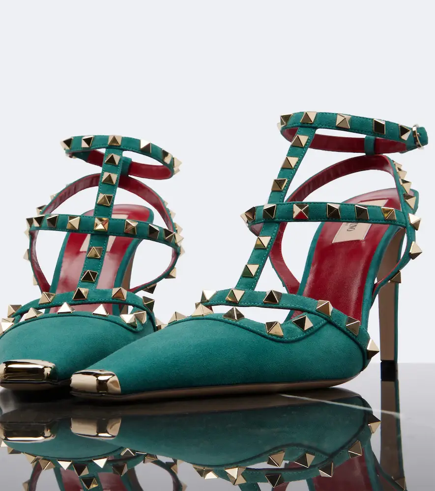 Valentino Garavani Rockstud suede slingback pumps | Thumbnail 2