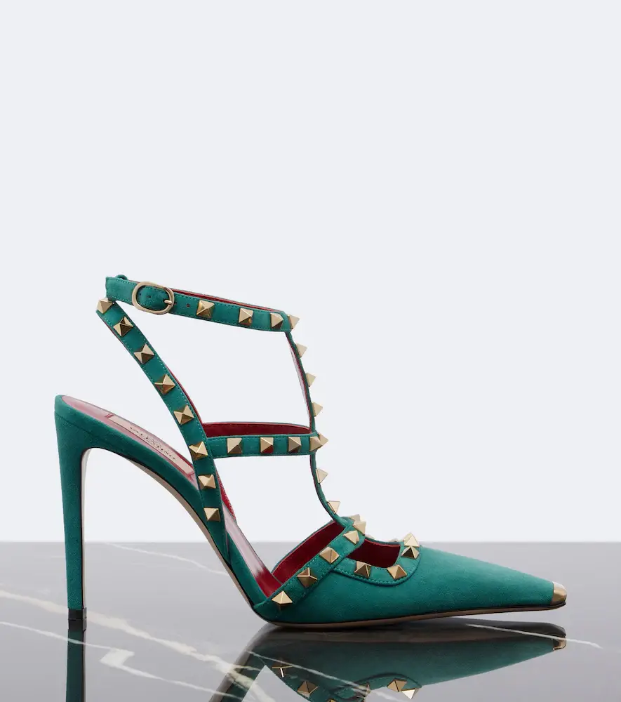 Valentino Garavani Rockstud suede slingback pumps | Thumbnail 3