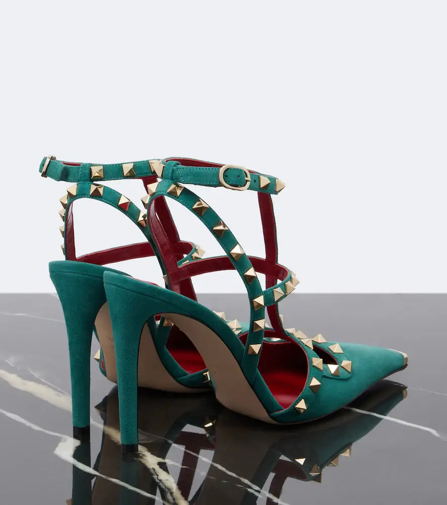 Valentino Garavani Rockstud suede slingback pumps | Thumbnail 4