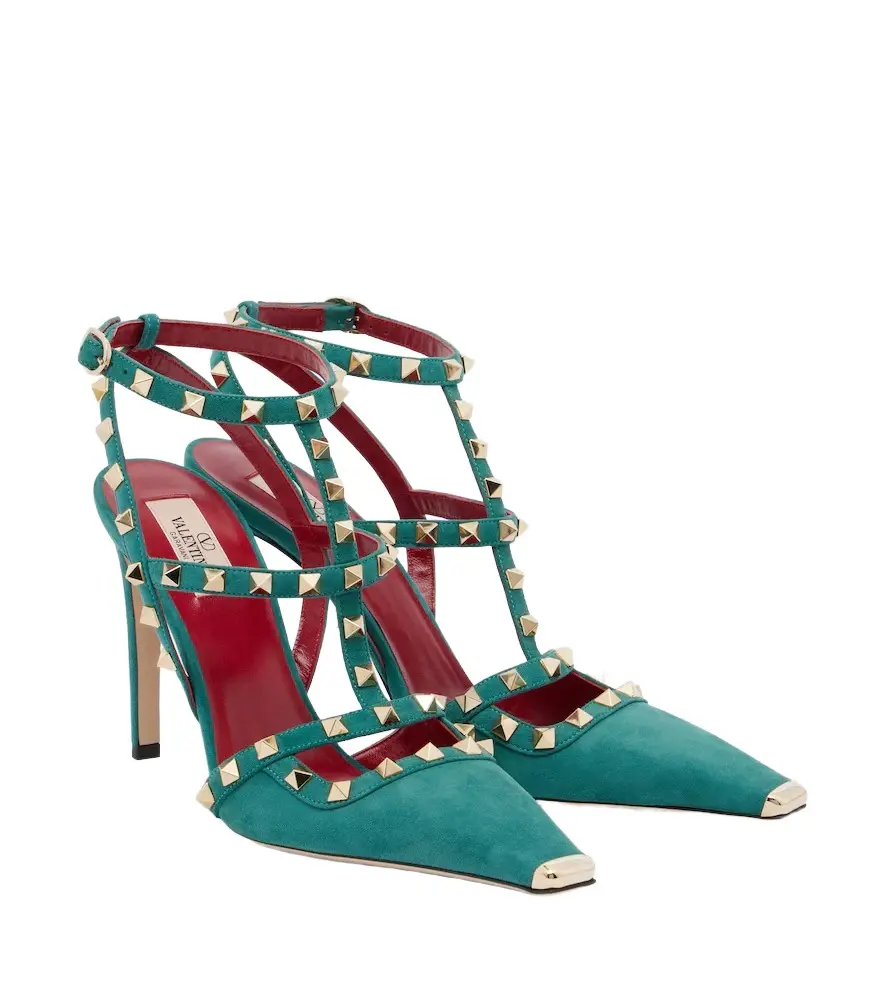 Valentino Garavani Rockstud suede slingback pumps | Image 1 Valentino Garavani Rockstud suede slingback pumps | Image 1