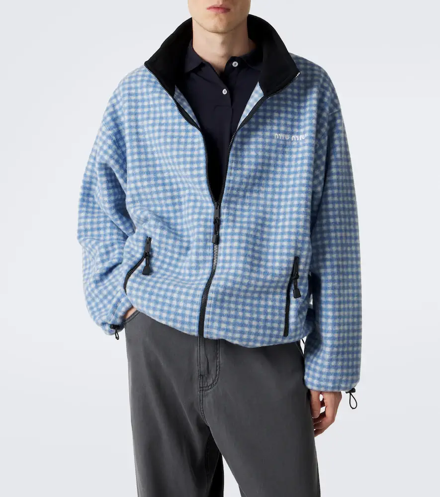 Miu Miu Gingham fleece jacket | Thumbnail 3 Miu Miu Gingham fleece jacket | Thumbnail 3