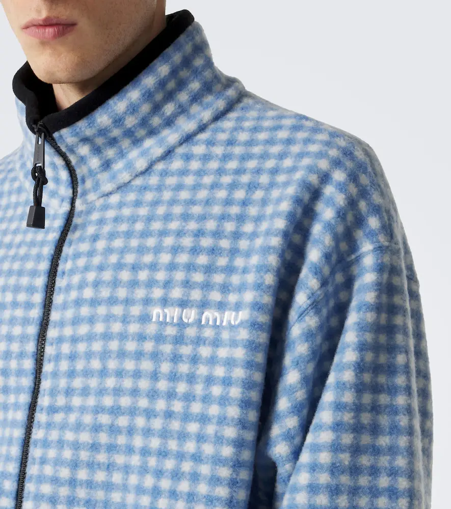 Miu Miu Gingham fleece jacket | Thumbnail 6 Miu Miu Gingham fleece jacket | Thumbnail 6