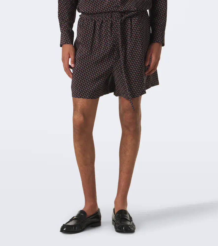 Saint Laurent Cassandre printed silk shorts | Thumbnail 3 Saint Laurent Cassandre printed silk shorts | Thumbnail 3