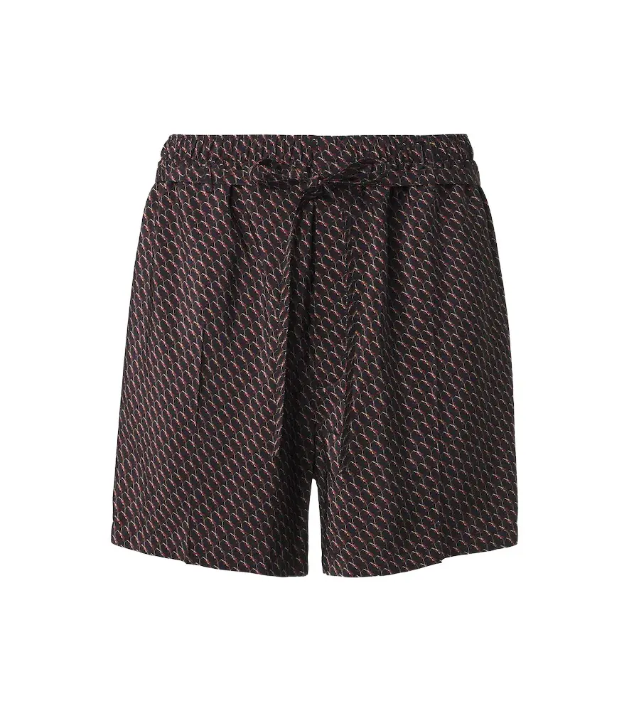 Saint Laurent Cassandre printed silk shorts | Image 1 Saint Laurent Cassandre printed silk shorts | Image 1