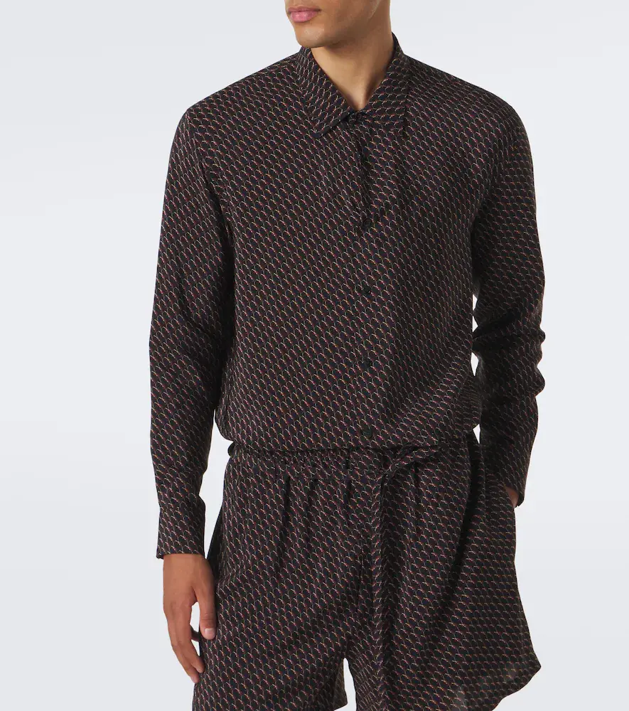 Saint Laurent Cassandre printed silk shirt | Thumbnail 4 Saint Laurent Cassandre printed silk shirt | Thumbnail 4