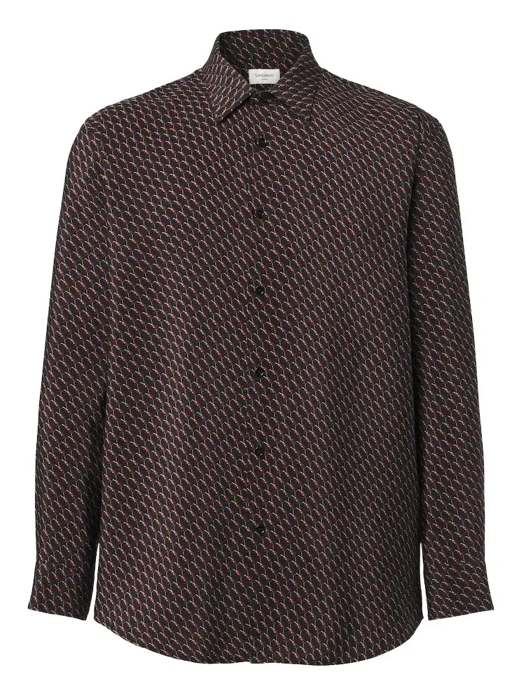 Saint Laurent Cassandre printed silk shirt