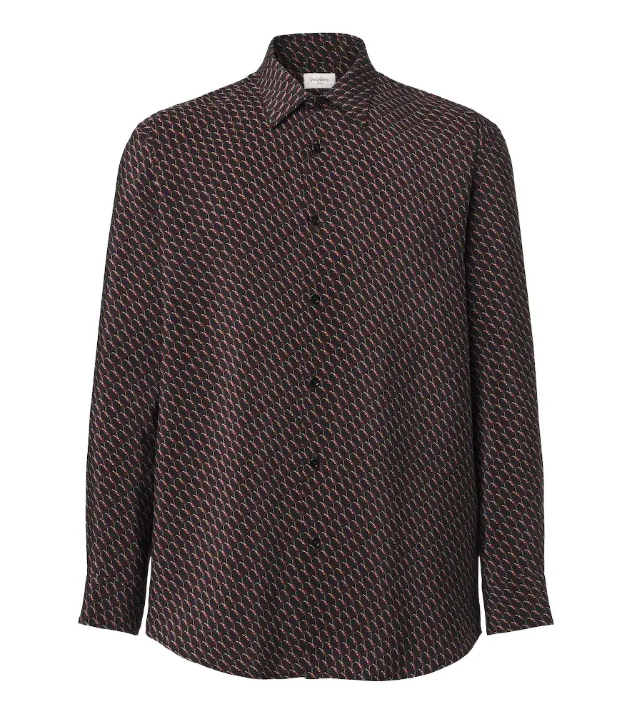 Saint Laurent Cassandre printed silk shirt | Image 1 Saint Laurent Cassandre printed silk shirt | Image 1