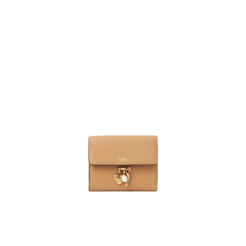 Chloé Small Chloé Charms tri-fold wallet in grained leather | Image 1 Chloé Small Chloé Charms tri-fold wallet in grained leather | Image 1