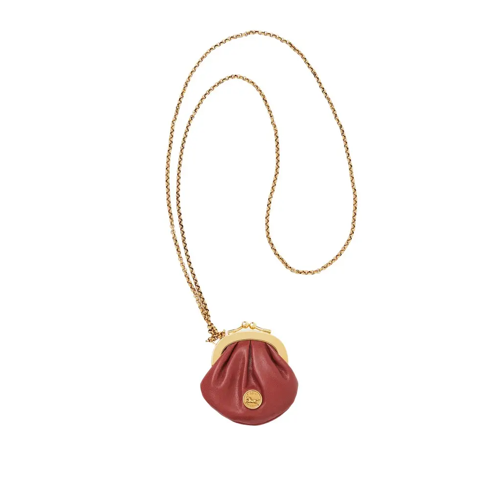 Chloé Micro Horse Medal coin purse necklace in grained leather | Image 1 Chloé Micro Horse Medal coin purse necklace in grained leather | Image 1
