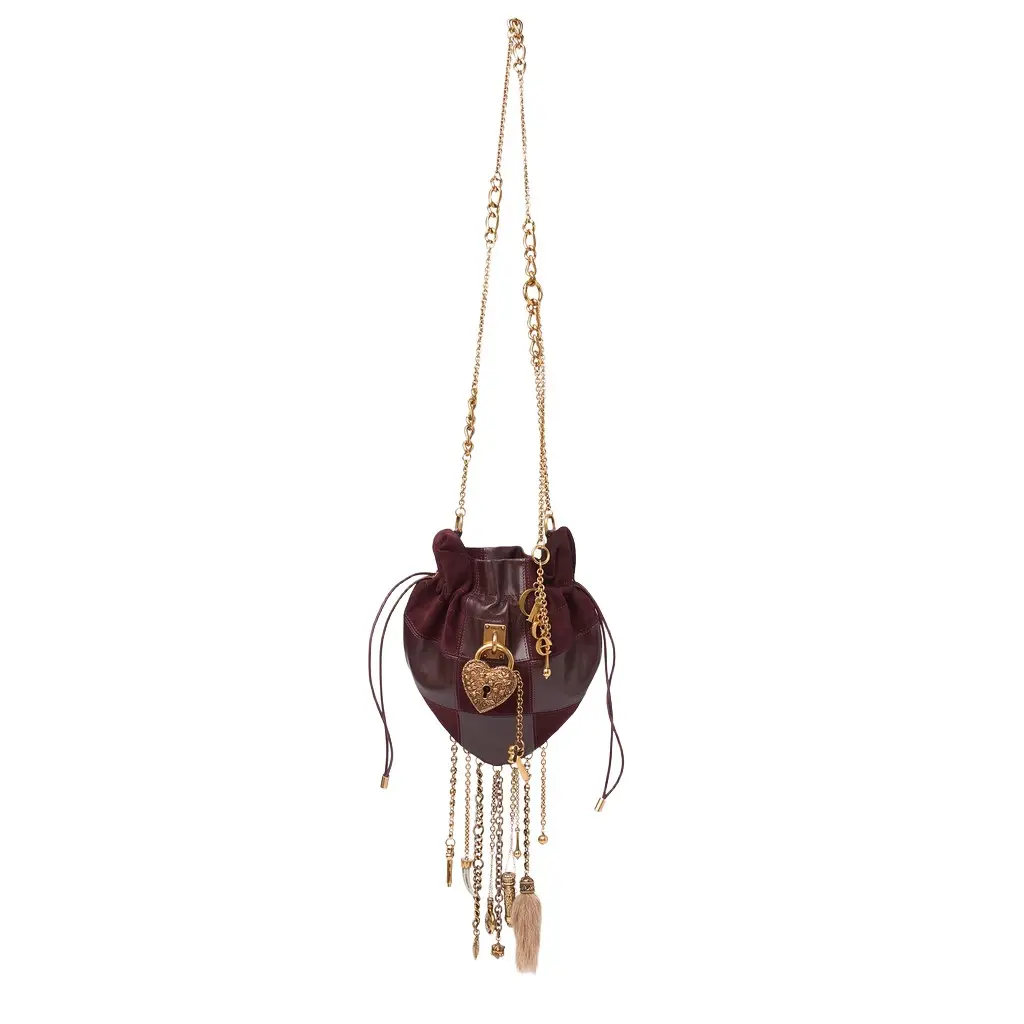 Chloé Château Treasures crossbody bag in grained & suede leather | Image 1 Chloé Château Treasures crossbody bag in grained & suede leather | Image 1