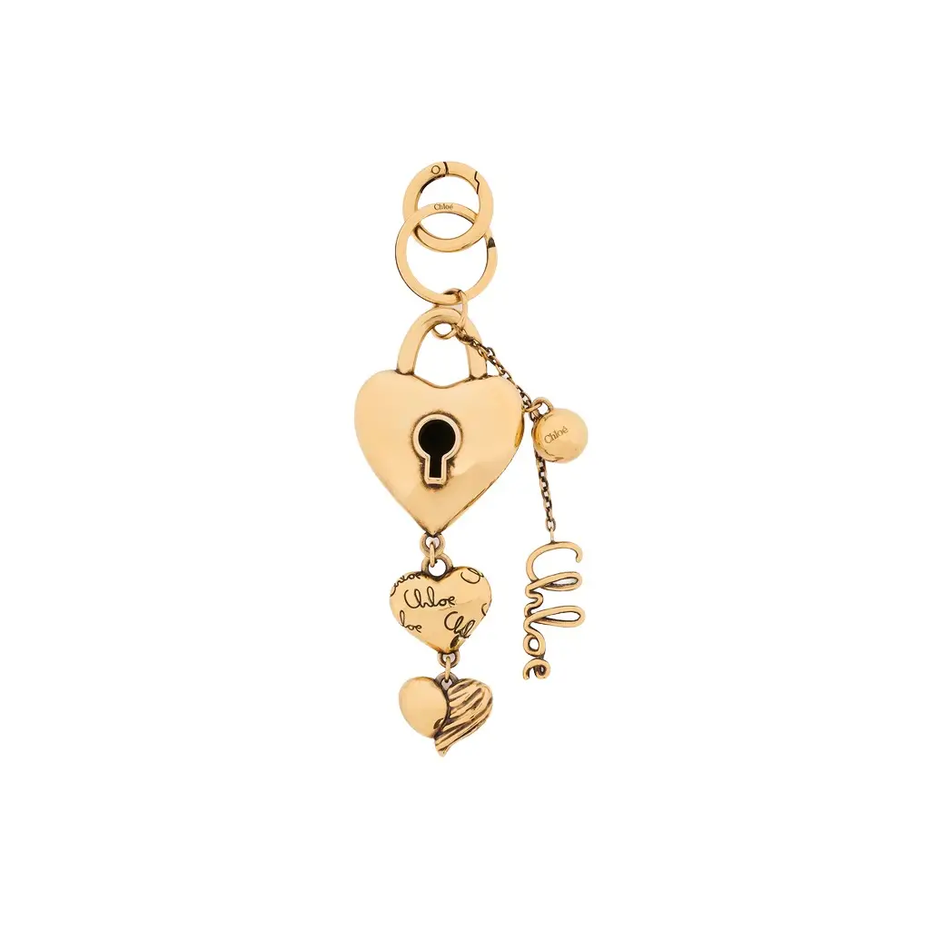 Chloé Chloé Symbols Multiple Hearts key ring bag charm in copper | Image 1 Chloé Chloé Symbols Multiple Hearts key ring bag charm in copper | Image 1