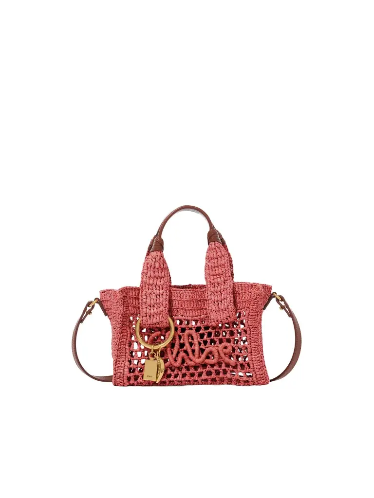 Chloé Mini Summer Banana east-west tote bag in raffia | Image 1 Chloé Mini Summer Banana east-west tote bag in raffia | Image 1