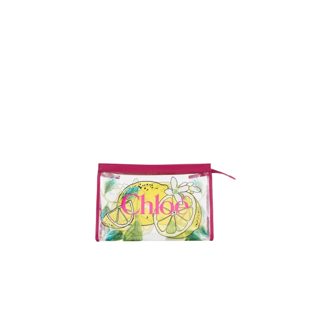 Chloé Chloé Soleil zipped pouch in lemon-print jelly | Image 1 Chloé Chloé Soleil zipped pouch in lemon-print jelly | Image 1