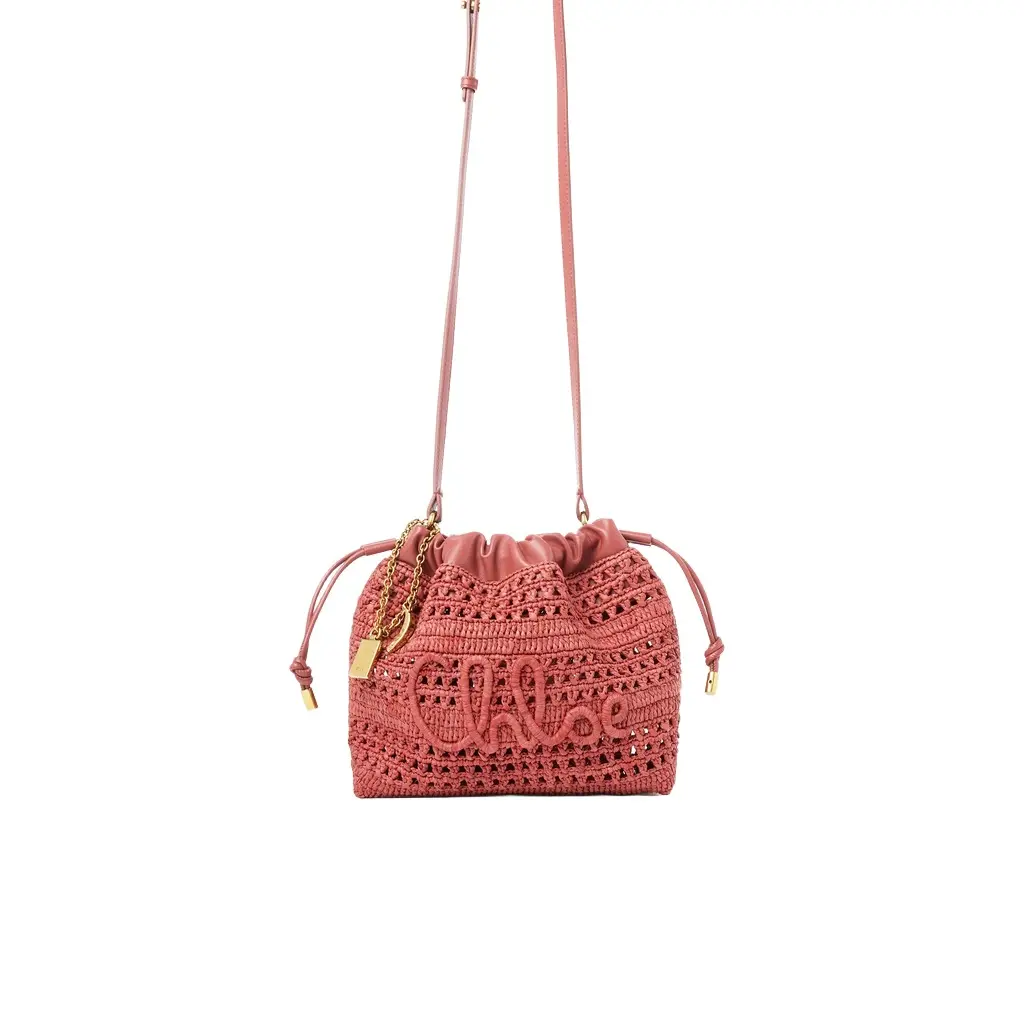 Chloé Mini Summer Banana drawstring shoulder bag in raffia | Image 1 Chloé Mini Summer Banana drawstring shoulder bag in raffia | Image 1