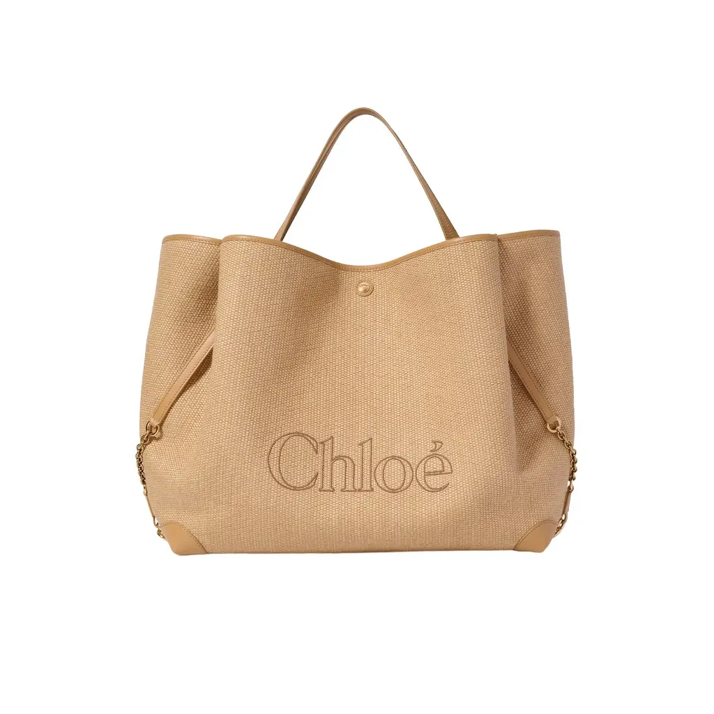 Chloé Large Chloé Clover double carry bag in raffia-effect fibers | Image 1 Chloé Large Chloé Clover double carry bag in raffia-effect fibers | Image 1