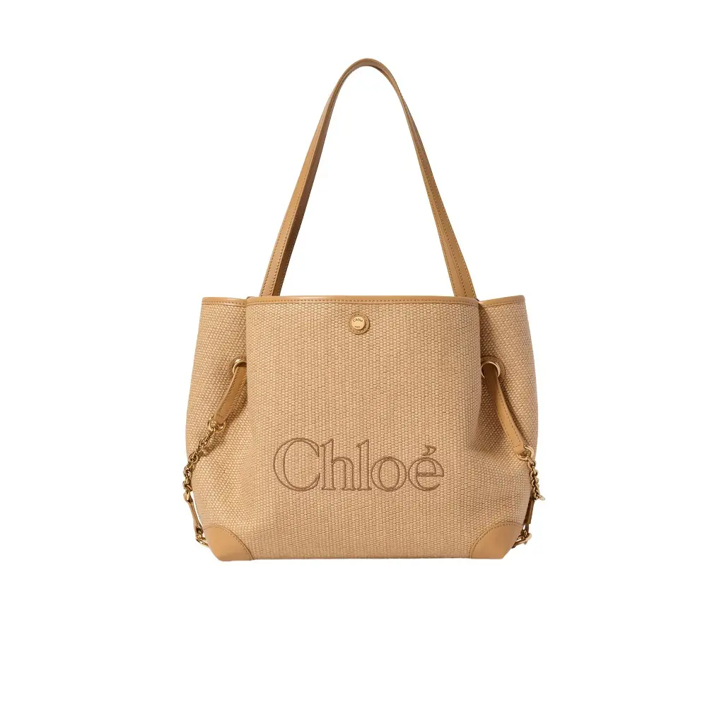 Chloé Chloé Clover double carry bag in raffia-effect fibers | Image 1 Chloé Chloé Clover double carry bag in raffia-effect fibers | Image 1
