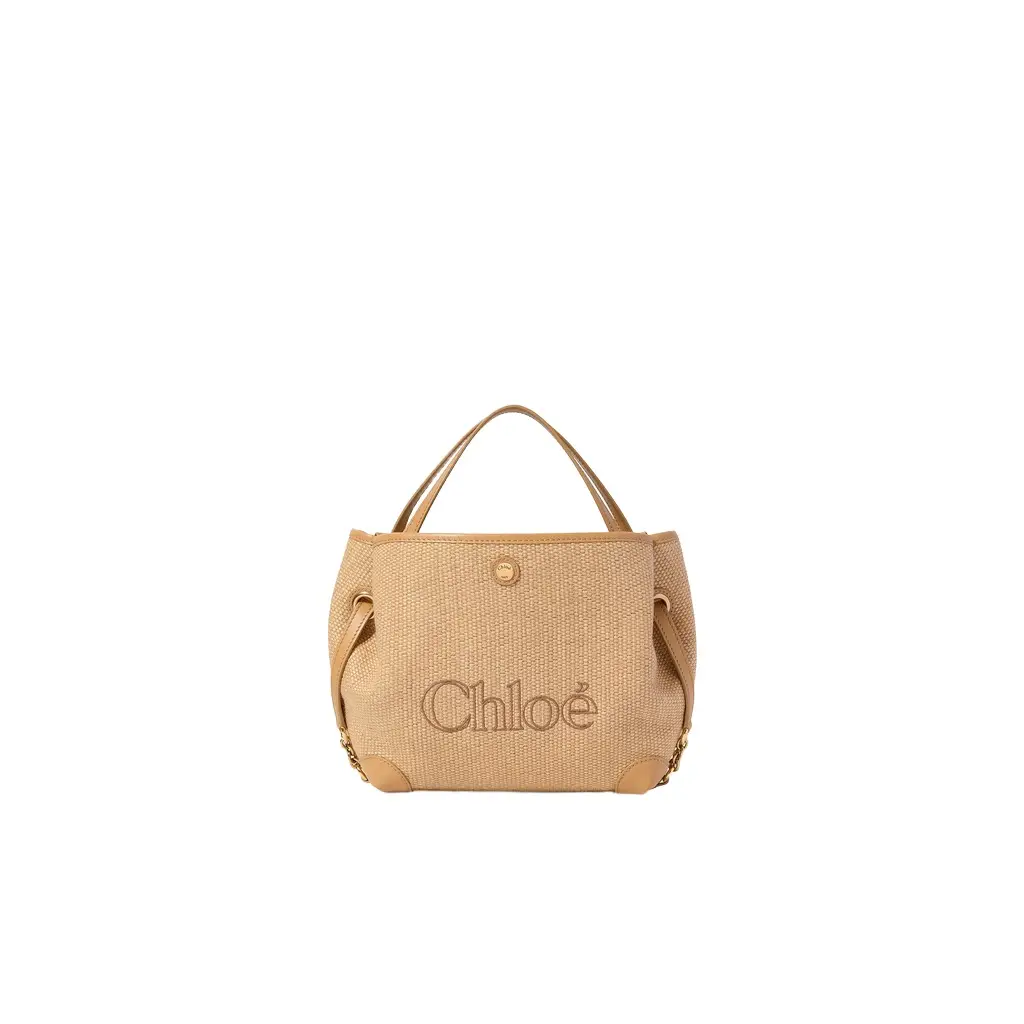 Chloé Small Chloé Clover double carry bag in raffia-effect fibers | Image 1 Chloé Small Chloé Clover double carry bag in raffia-effect fibers | Image 1