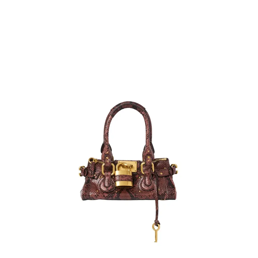 Chloé Small Paddington bag in python-effect leather | Image 1 Chloé Small Paddington bag in python-effect leather | Image 1