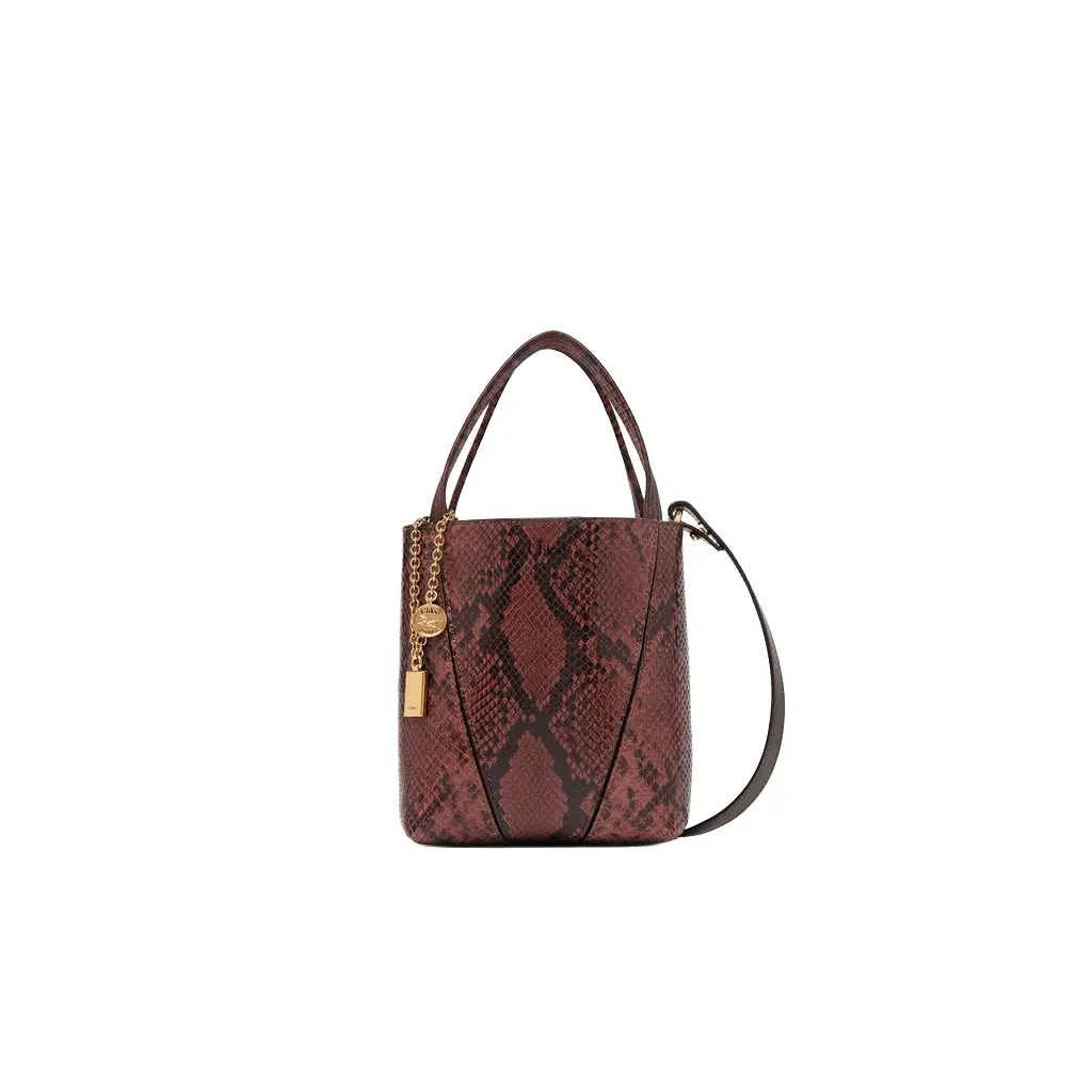 Chloé Small Chloé Spin tote bag in python-effect leather | Image 1 Chloé Small Chloé Spin tote bag in python-effect leather | Image 1