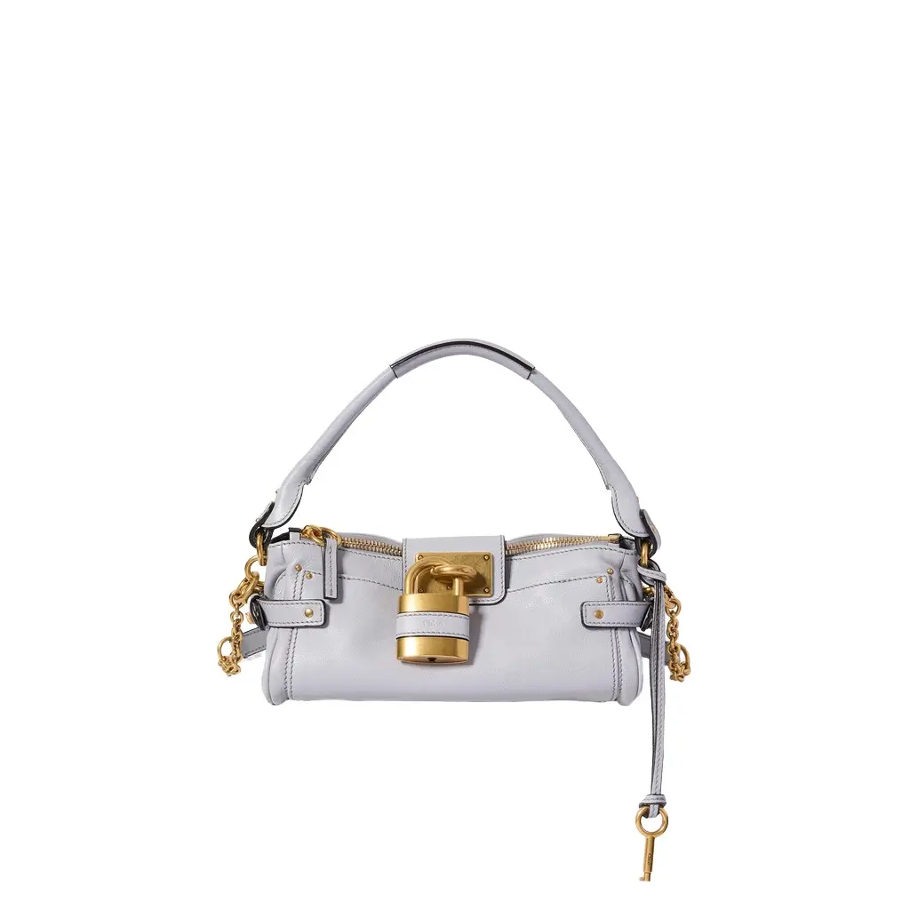 Chloé Small Paddington bag with strap in grained leather | Image 1 Chloé Small Paddington bag with strap in grained leather | Image 1
