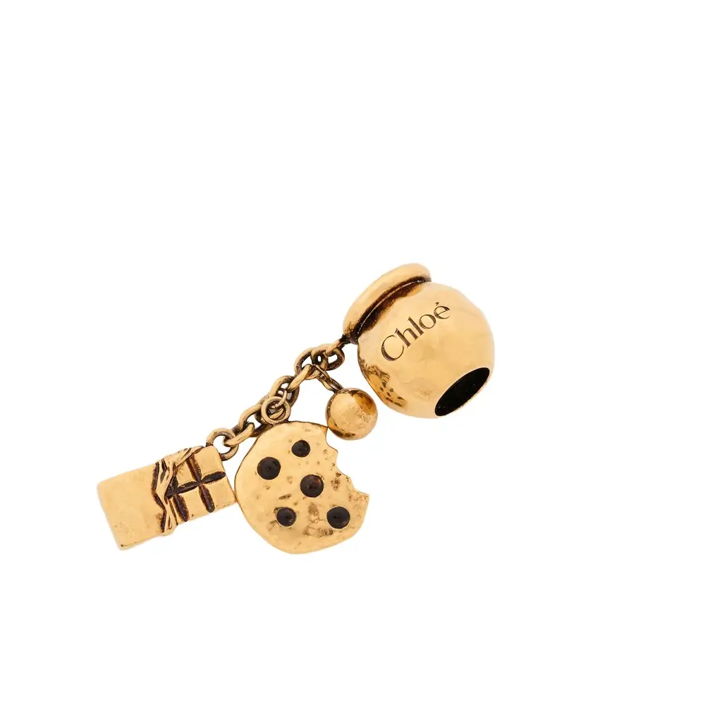 Chloé Sphere Cookie & Chocolate Dice charm for Bracelet bag in brass | Image 1 Chloé Sphere Cookie & Chocolate Dice charm for Bracelet bag in brass | Image 1