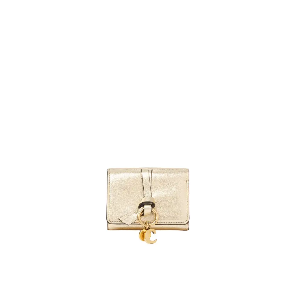 Chloé Mini Alphabet tri-fold in metallized leather | Image 1 Chloé Mini Alphabet tri-fold in metallized leather | Image 1