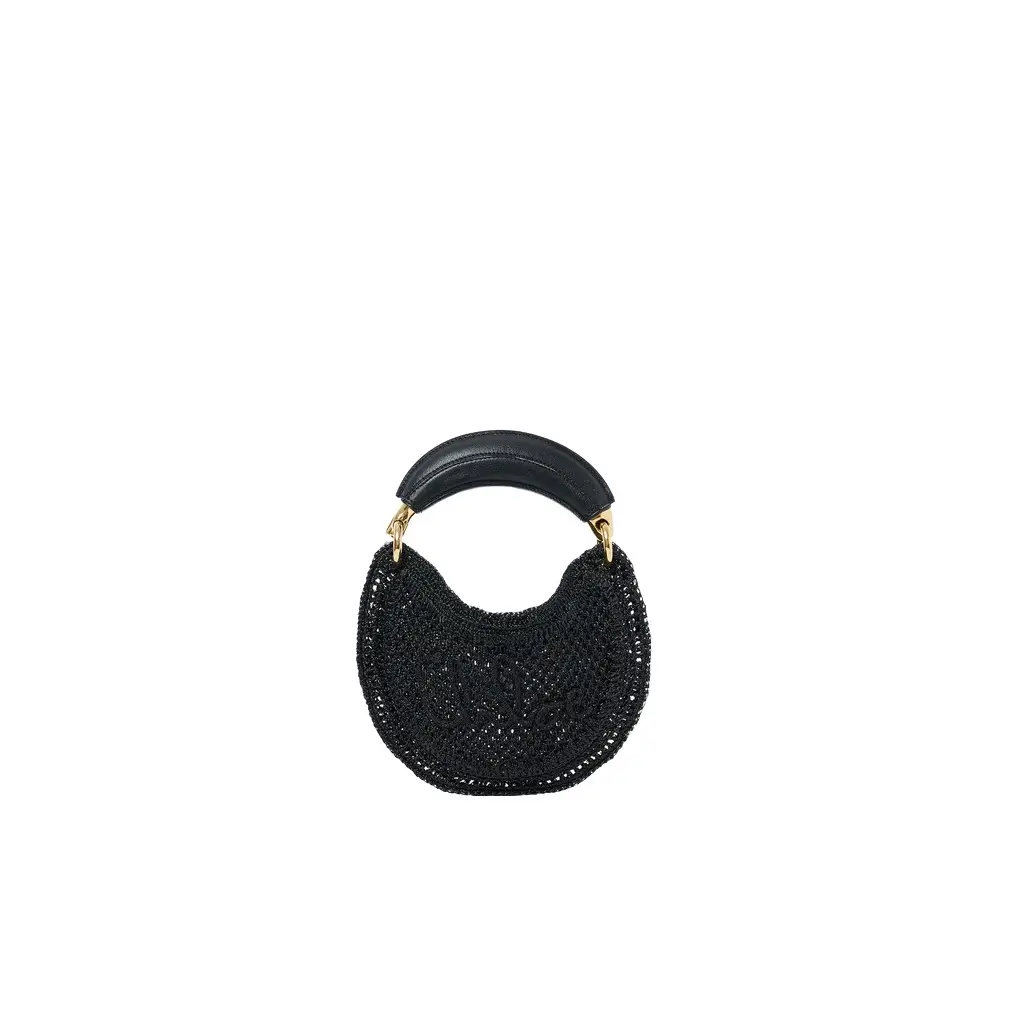 Mini Summer Banana hobo bag in glitter crochet