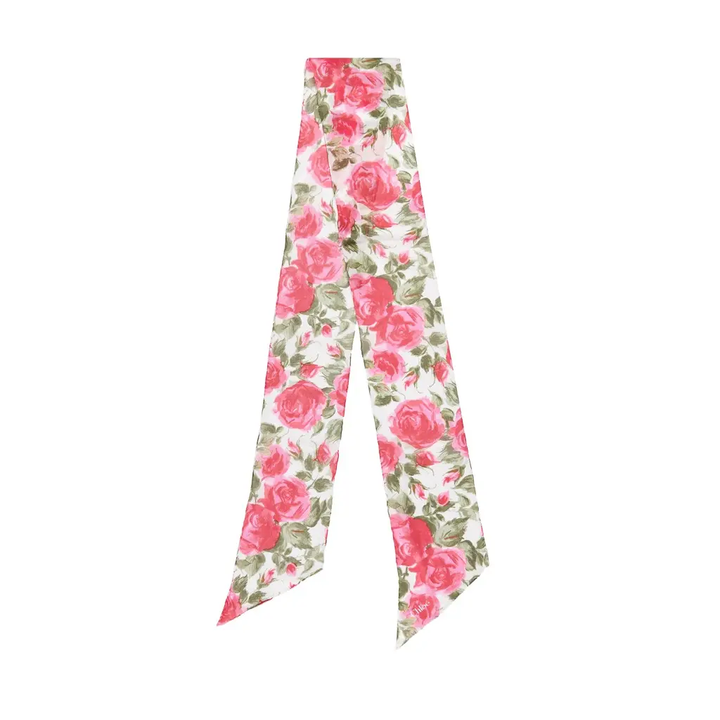 Chloé The Chloé Wild Flowers bandeau scarf in silk georgette | Image 1 Chloé The Chloé Wild Flowers bandeau scarf in silk georgette | Image 1