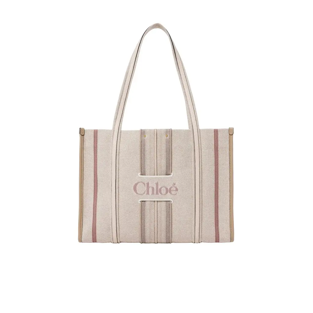 Chloé Woody Loop tote bag in canvas | Image 1 Chloé Woody Loop tote bag in canvas | Image 1