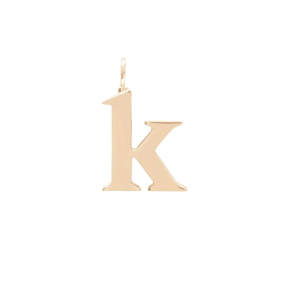 Chloé Alphabet letter K charm in brass | Image 1 Chloé Alphabet letter K charm in brass | Image 1